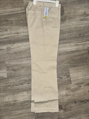 Cat & Jack Boys Khaki Pull On Uniform Pants Size 18H Husky Adjustable Waist NWT